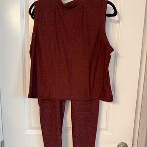 CALIA by Carrie Underwood Maroon Tank Top and Pants 7/8 size Large. Worn 1x